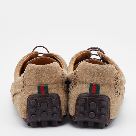 Gucci Grey Brogue Suede Derby Lace Up Loafers Size 41 - Picture 4 of 8